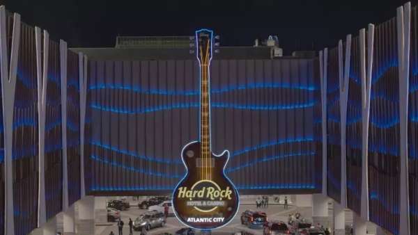 吉他立面燈光裝置點燃了大西洋城的硬石賭場的視覺體驗