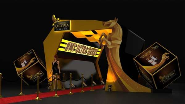 翠鳥啤酒活動策劃的這個“賽馬”元素拱門設(shè)計，活動主題直接了當(dāng)