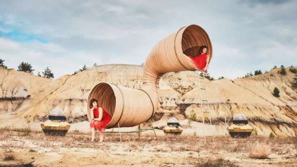 廢棄的電纜軸完成逆襲，變身巨型藝術展覽活動裝置